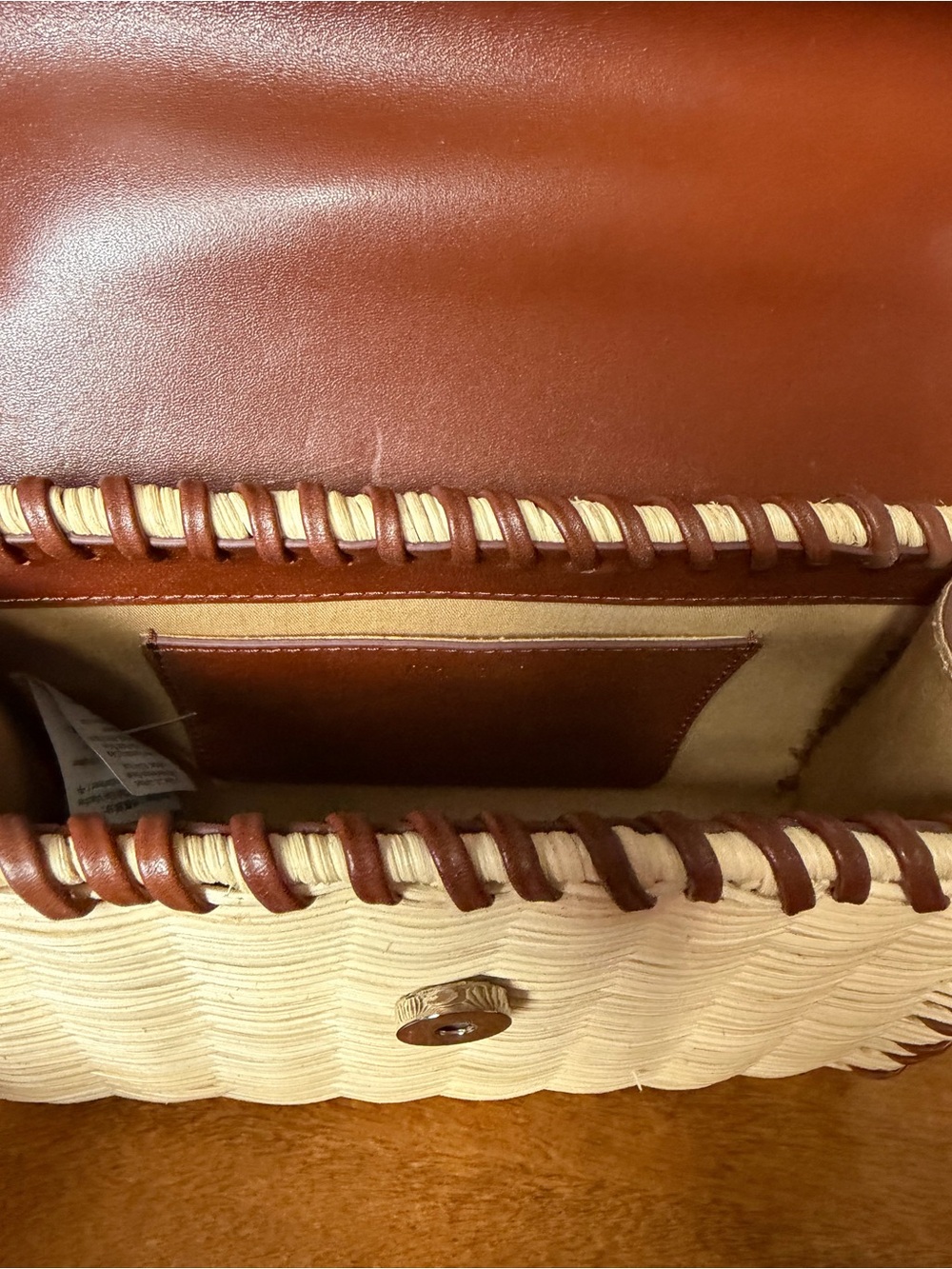 J.Crew Small Wicker & Leather Crossbody Bag - Picture 6 of 11